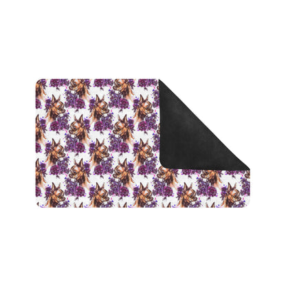 Chihuahua Purple Floral Rubber Doormat