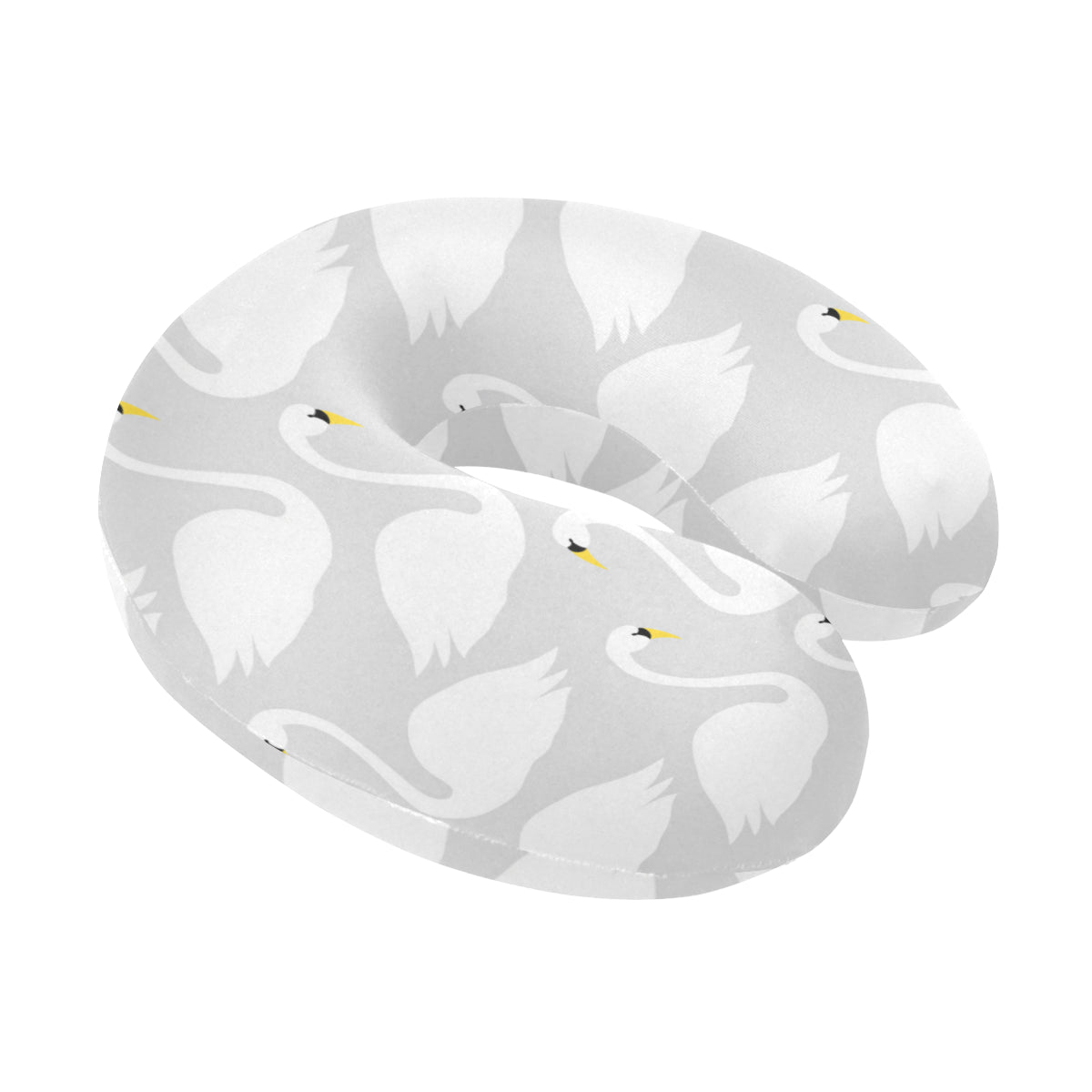 Swan Pattern Print Design 02 U-Shaped Travel Neck Pillow