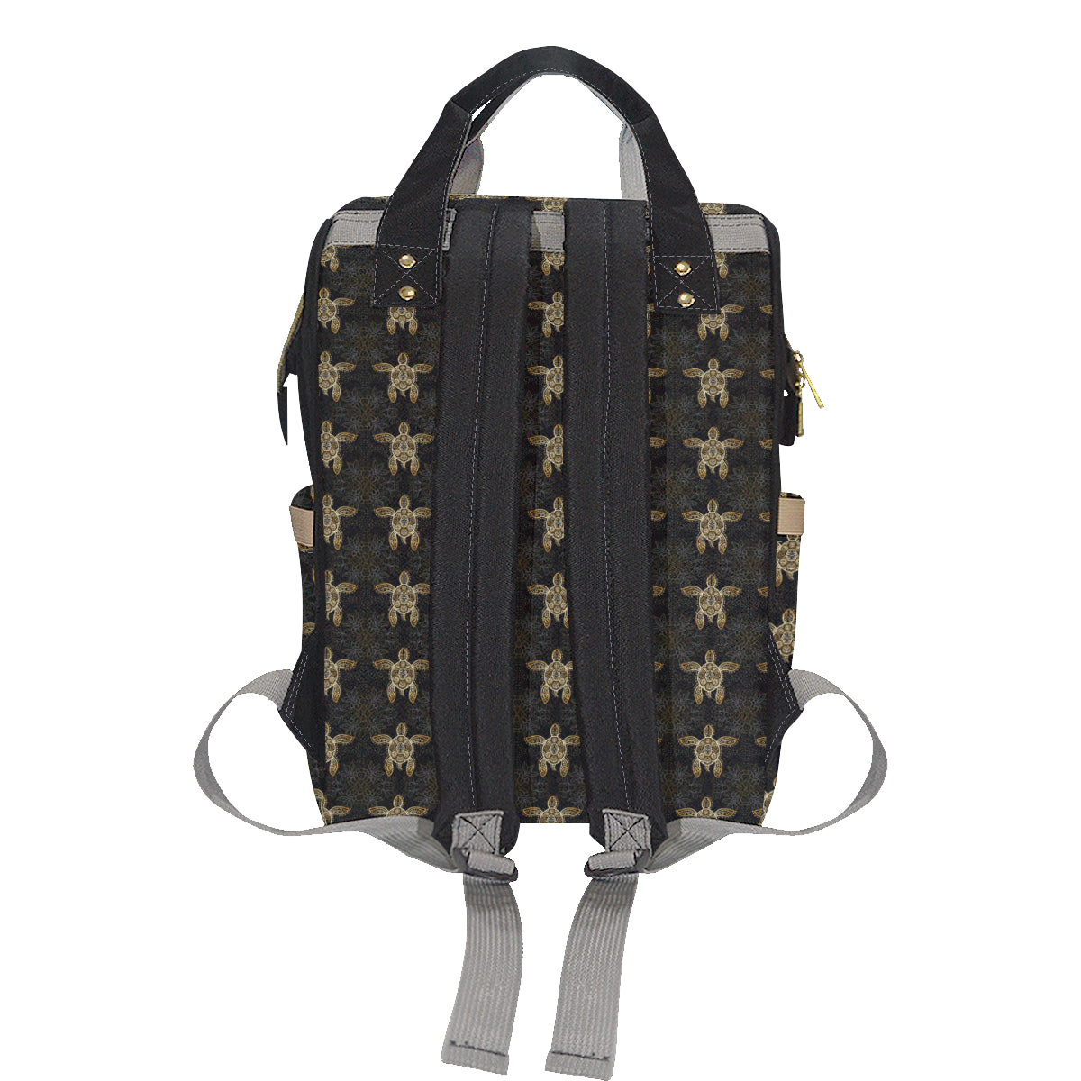 Gold Tribal Turtle Polynesian Design Diaper Bag Backpack