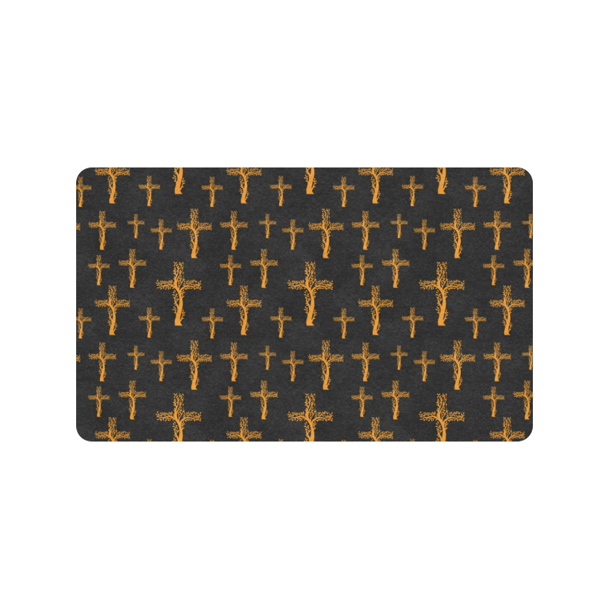 Christian Tree of Life Cross Design Rubber Doormat