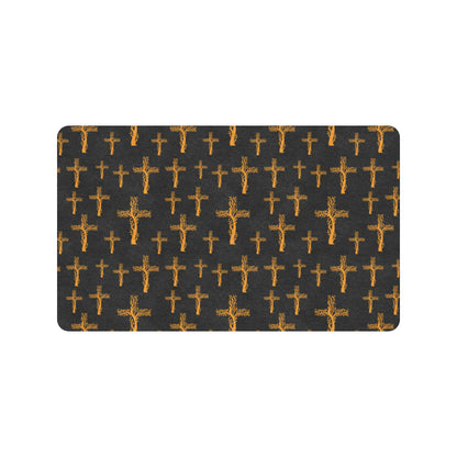 Christian Tree of Life Cross Design Rubber Doormat