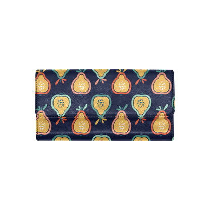 Pear Pattern Print Design PE03 Women's Trifold Wallet
