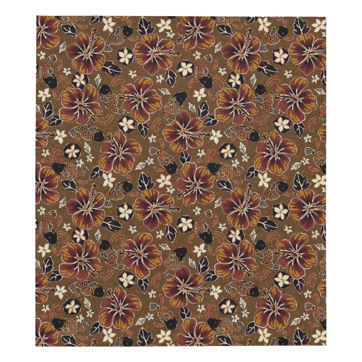 Hawaiian Themed Pattern Print Design H01 Premium Quilt