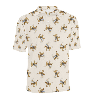 Cowboy Pattern Print Design 01 Men Polo Shirt