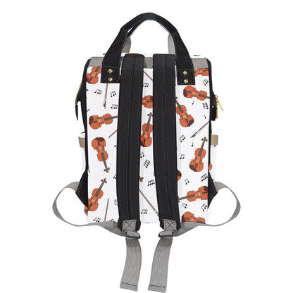 Violin Pattern Print Design 02 Diaper Bag Backpack