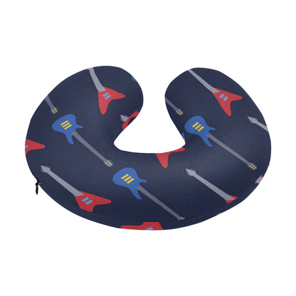 Electric Guitar Pattern Print Design 01 U-Shaped Travel Neck Pillow