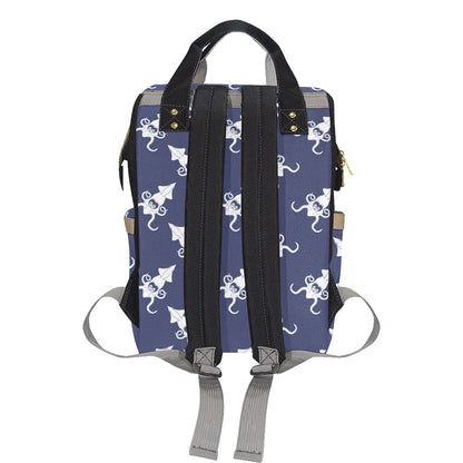 Giant Squid Pattern Print Design 02 Diaper Bag Backpack