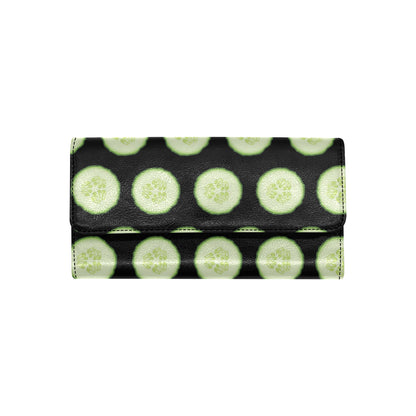 Cucumber Pattern Print Design CC02 Women's Trifold Wallet