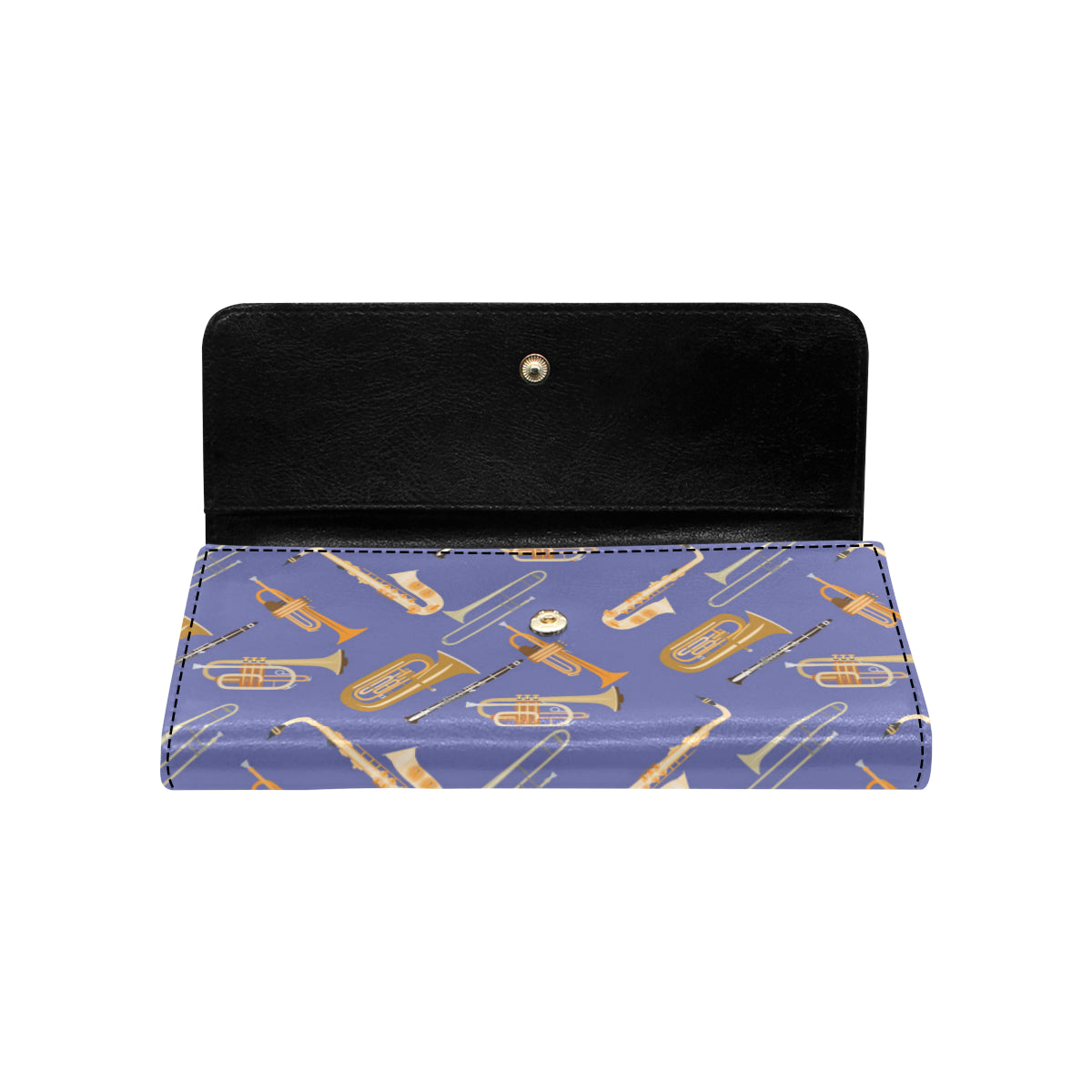 Trombone Pattern Print Design 02 Women's Trifold Wallet