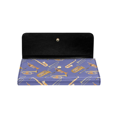 Trombone Pattern Print Design 02 Women's Trifold Wallet