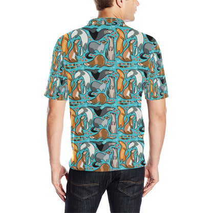 Ferret Pattern Print Design 03 Men Polo Shirt