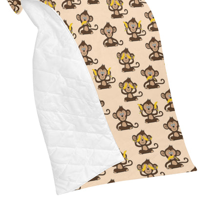 Monkey Pattern Print Design 03 Premium Quilt