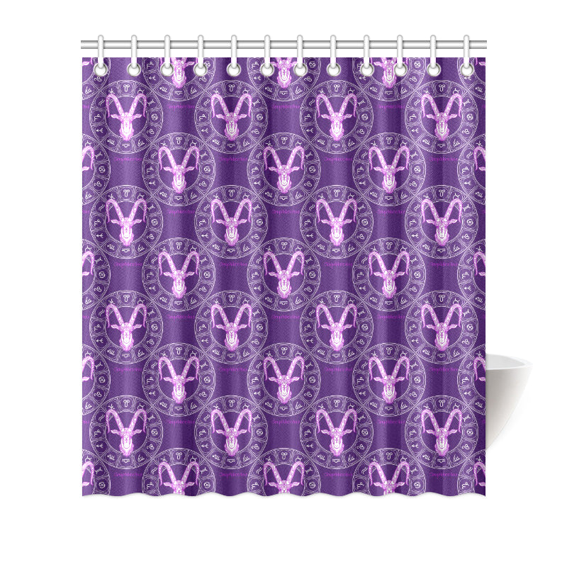 Capricorn Zodiac Pattern Print Design 04 Shower Curtain