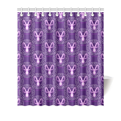 Capricorn Zodiac Pattern Print Design 04 Shower Curtain