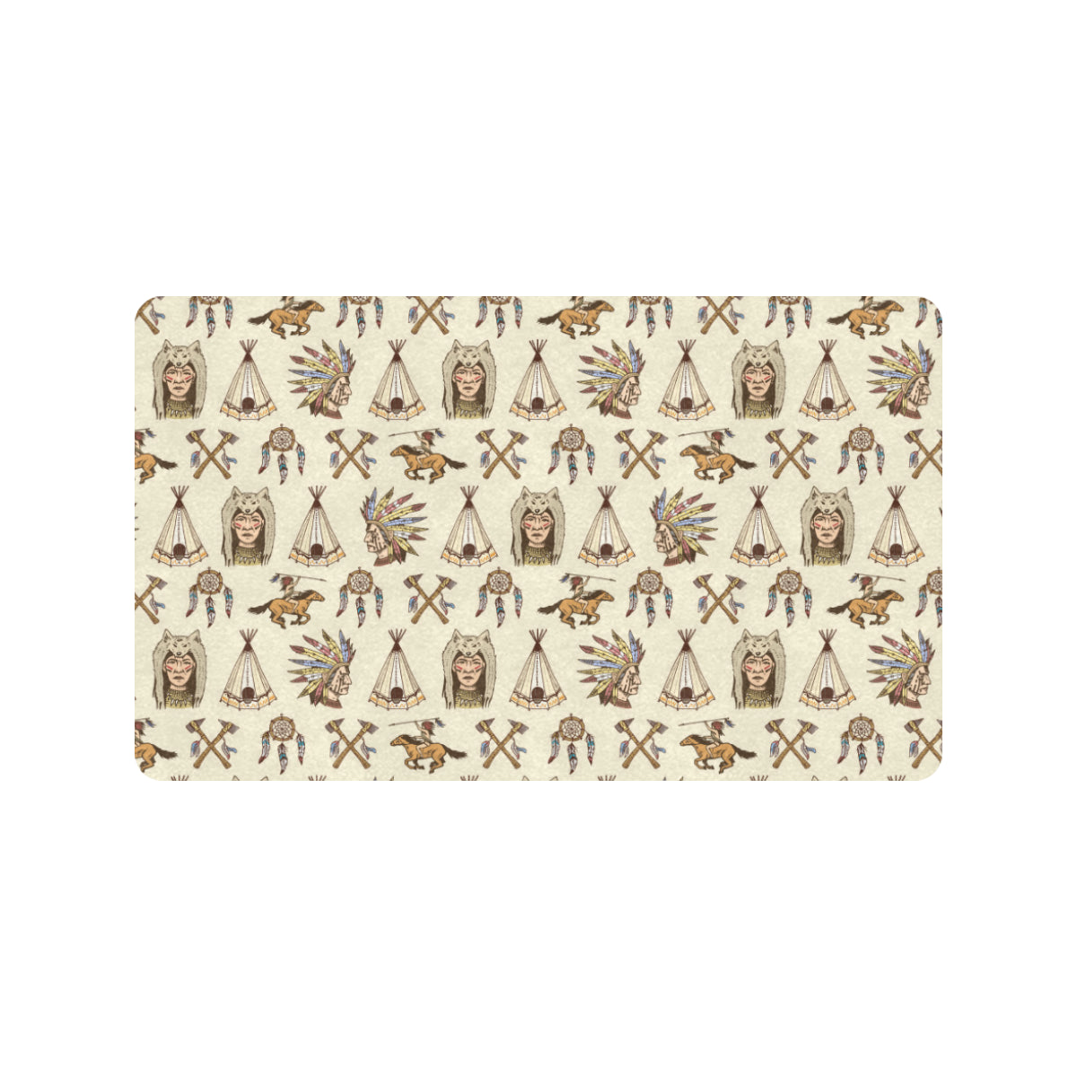 Native Indian Pattern Design Print Rubber Doormat