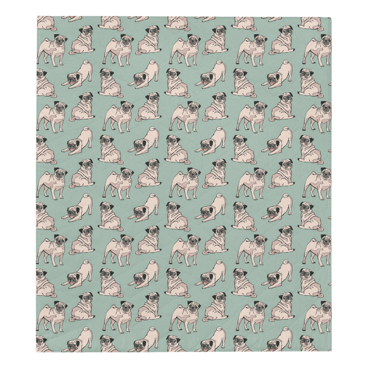 Pug Pattern Print Design A01 Premium Quilt