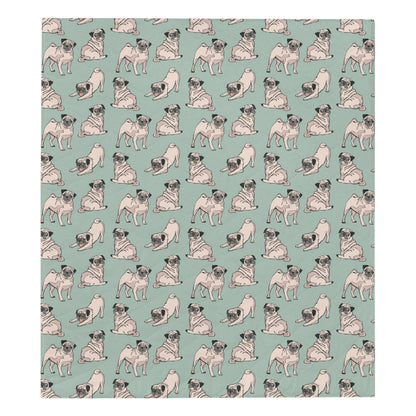 Pug Pattern Print Design A01 Premium Quilt