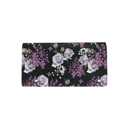Lilac Pattern Print Design LI04 Women's Trifold Wallet