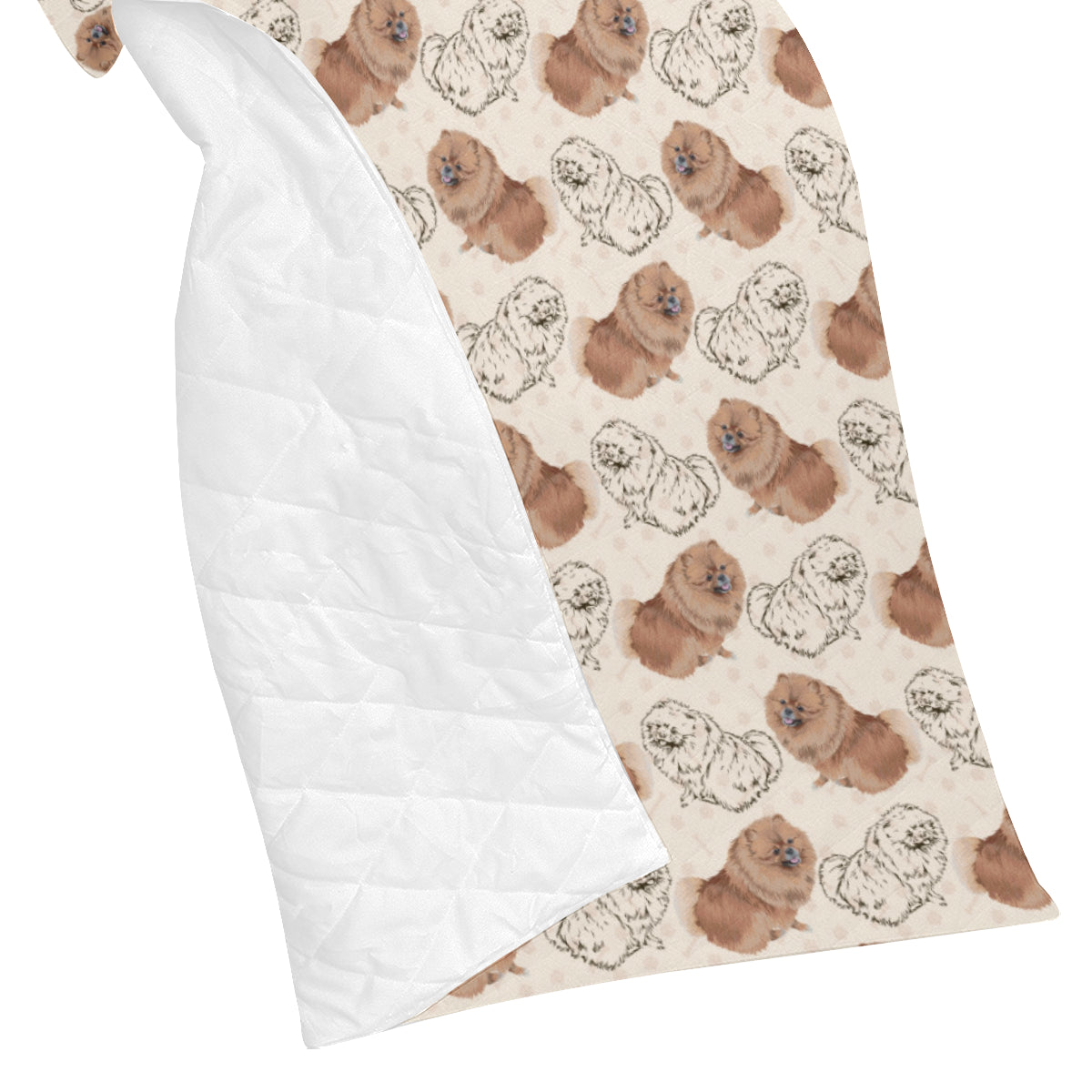 Pomeranians Pattern Print Design A01 Premium Quilt