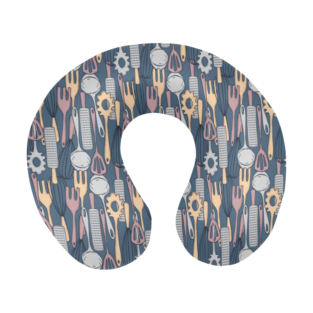 Cooking Kitchen Tools Pattern Print Design 05 U-Shaped Travel Neck Pillow