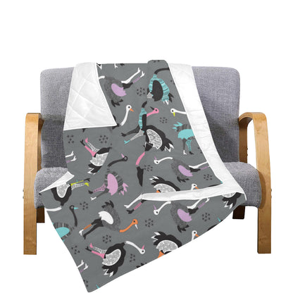 Ostrich Pattern Print Design 01 Premium Quilt