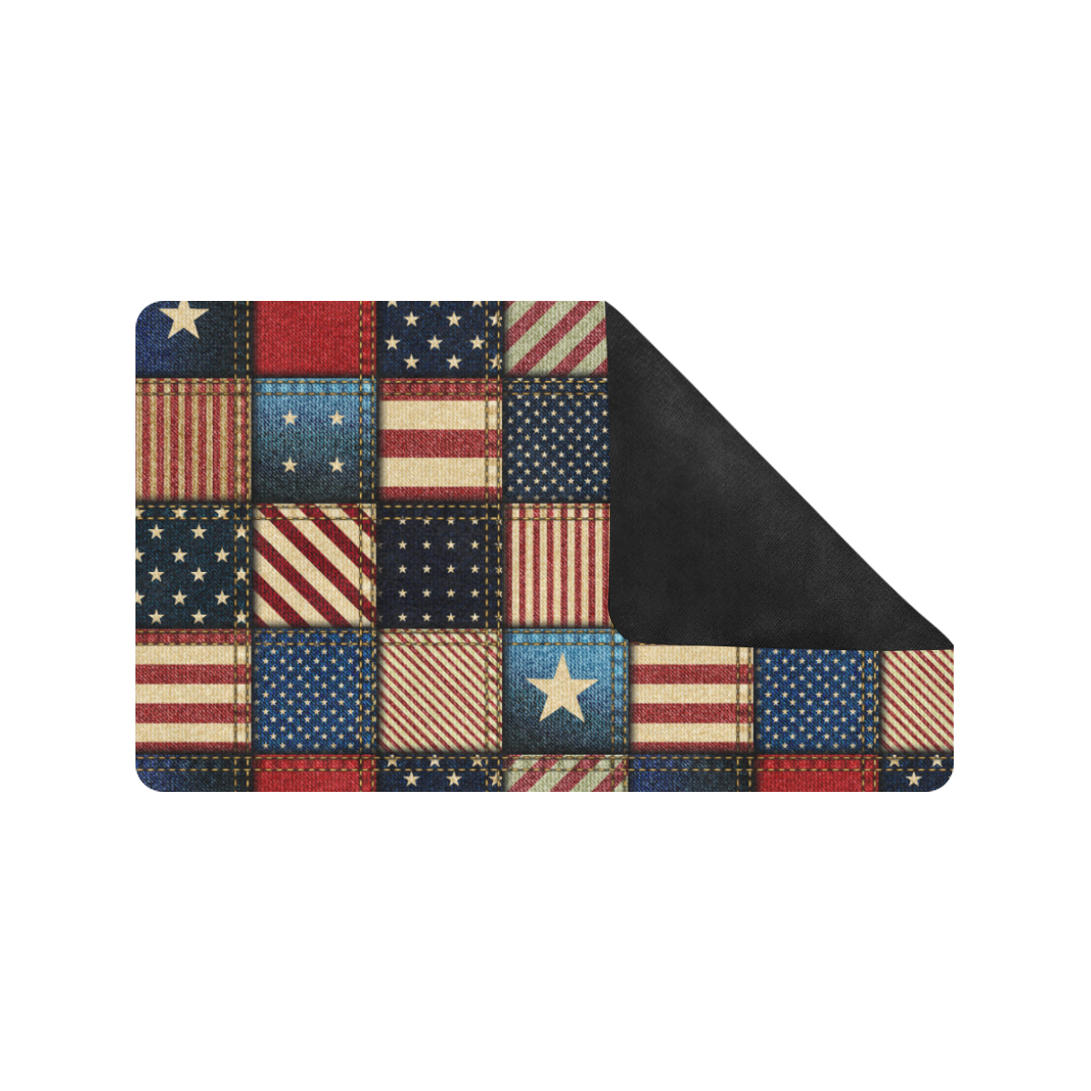 American flag Patchwork Design Rubber Doormat
