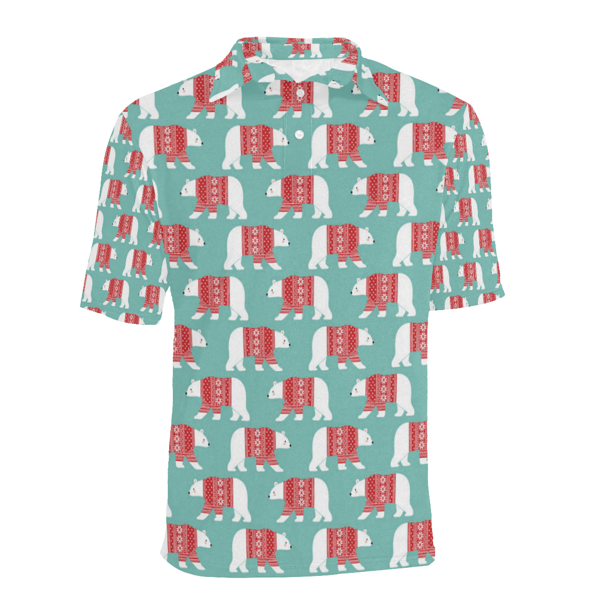 Polar Bear Pattern Print Design A04 Men Polo Shirt