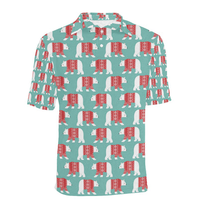 Polar Bear Pattern Print Design A04 Men Polo Shirt