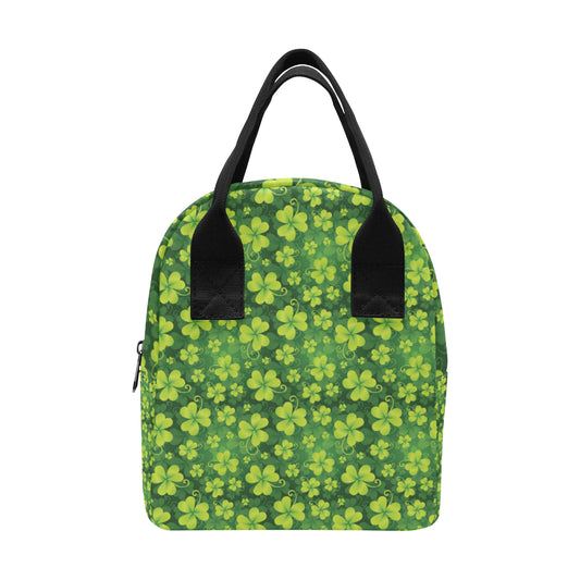 Shamrock Clover Print Insulated Lunch Bag