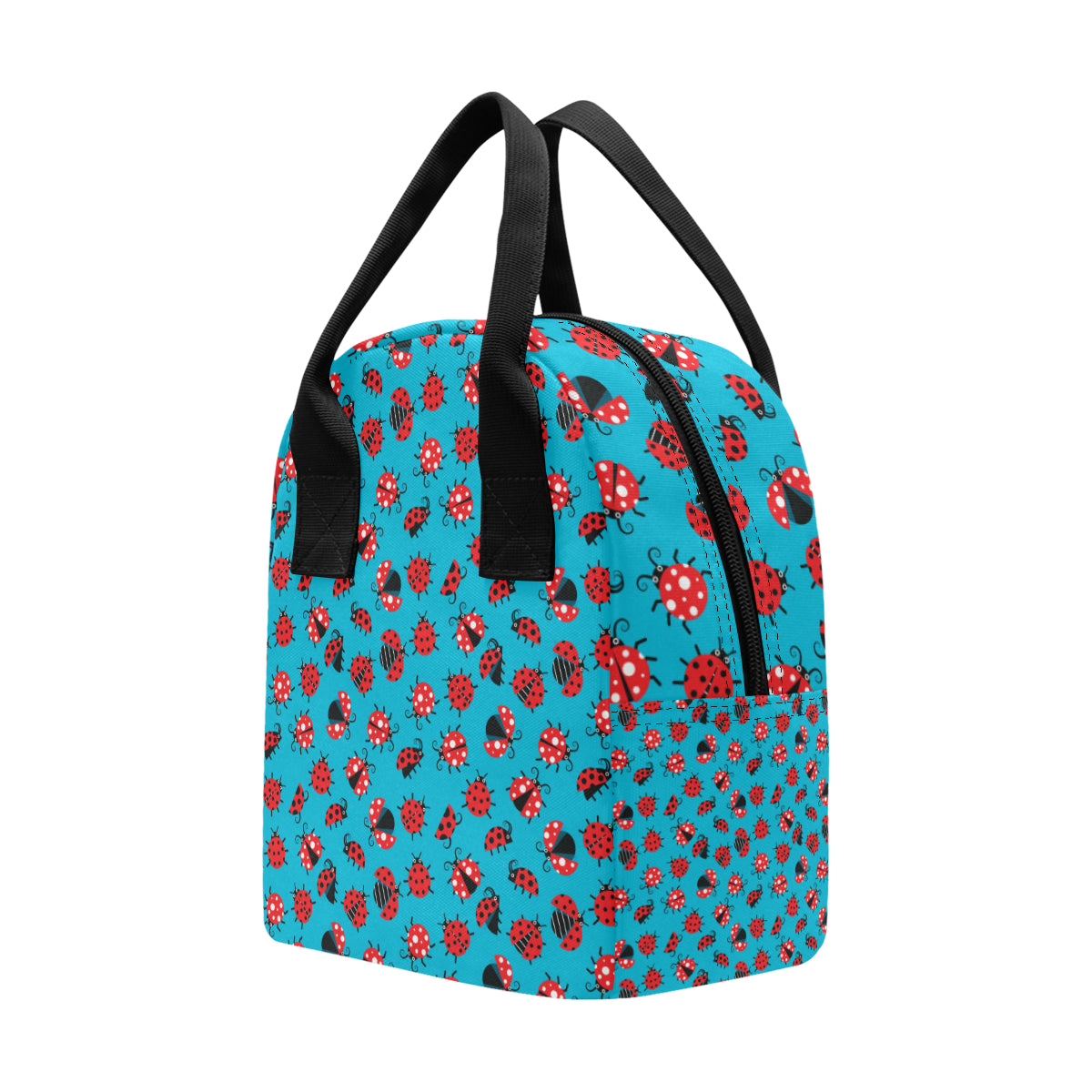 Ladybug Action Print Pattern Insulated Lunch Bag