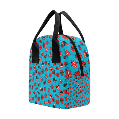 Ladybug Action Print Pattern Insulated Lunch Bag