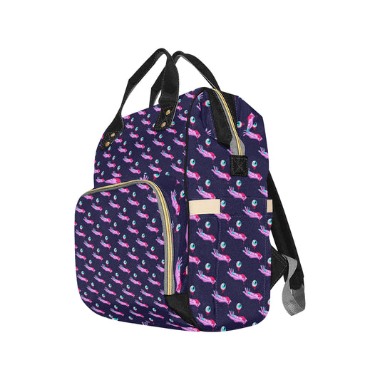 Zombie Pink Hand Design Pattern Print Diaper Bag Backpack