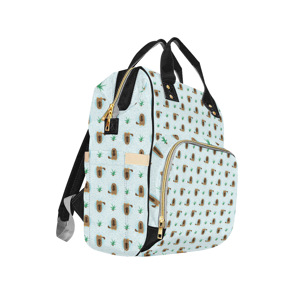 Platypus Pattern Print Design A04 Diaper Bag Backpack