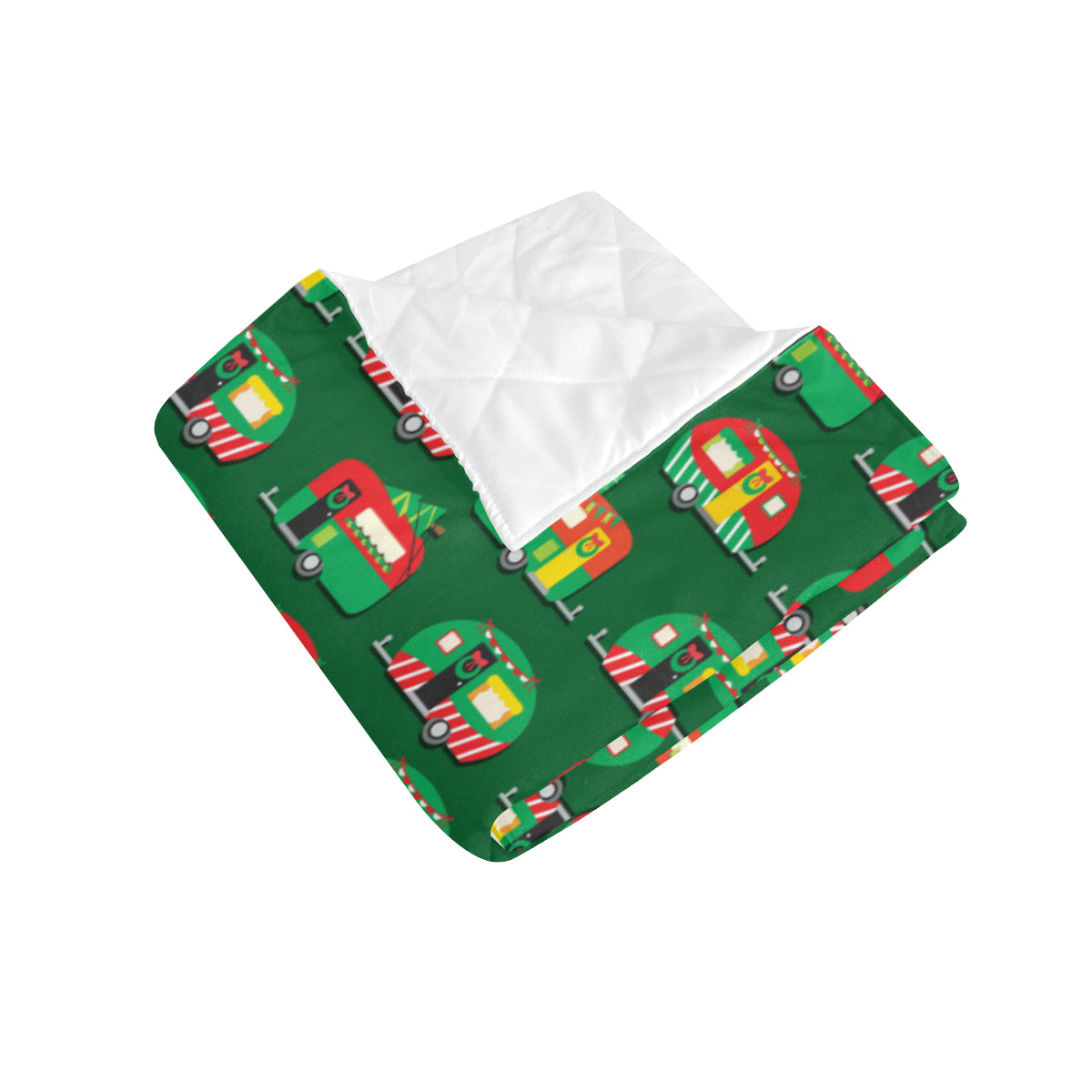 Camper Camping Christmas Themed Print Premium Quilt