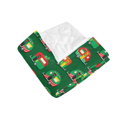 Camper Camping Christmas Themed Print Premium Quilt