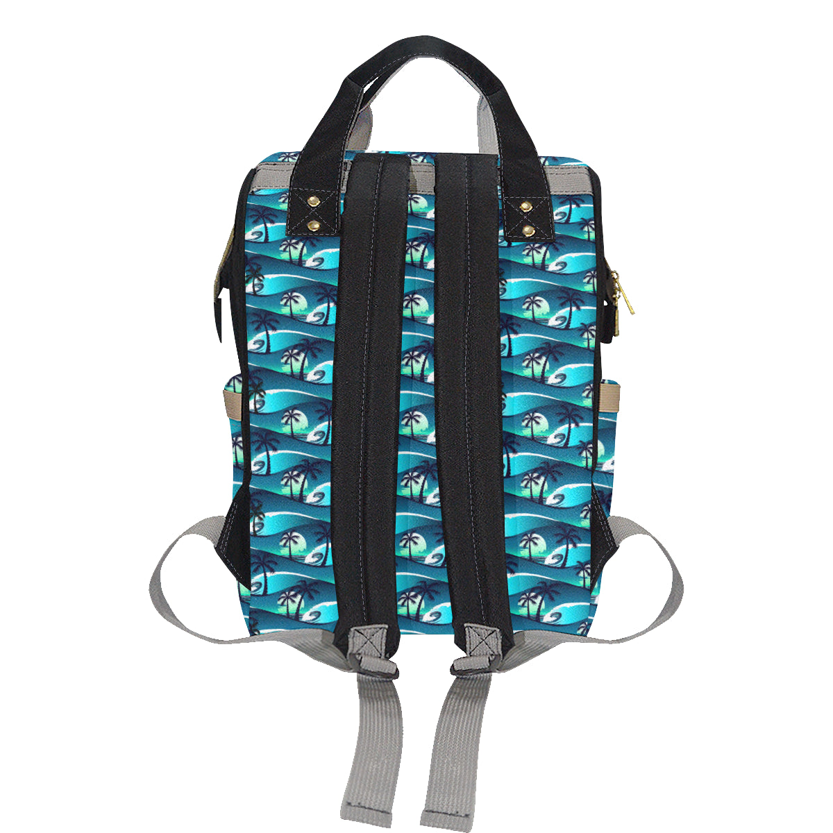 Beach Wave Design Print Diaper Bag Backpack