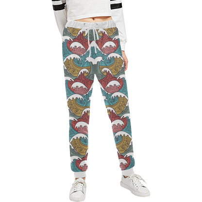 Tribal Wave Pattern Print Unisex Sweatpants