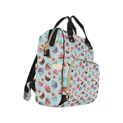 Cupcakes Fancy Heart Print Pattern Diaper Bag Backpack