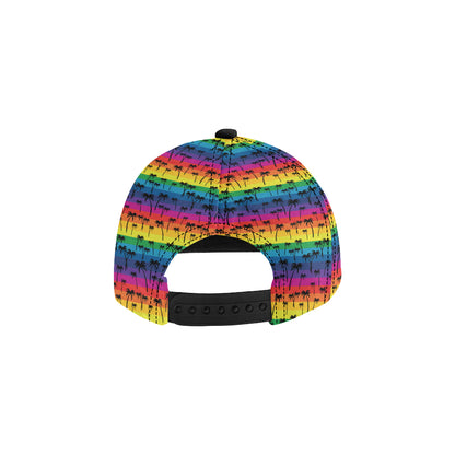 Palm Tree Rainbow Themed Print Snapback Cap