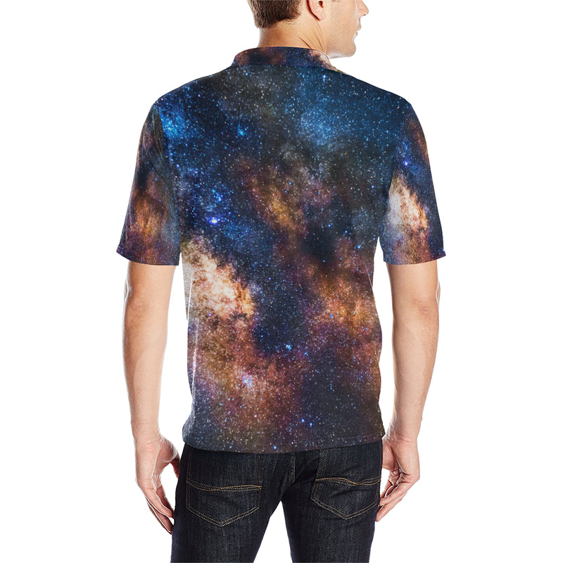 Celestial Milky way Galaxy Men Polo Shirt