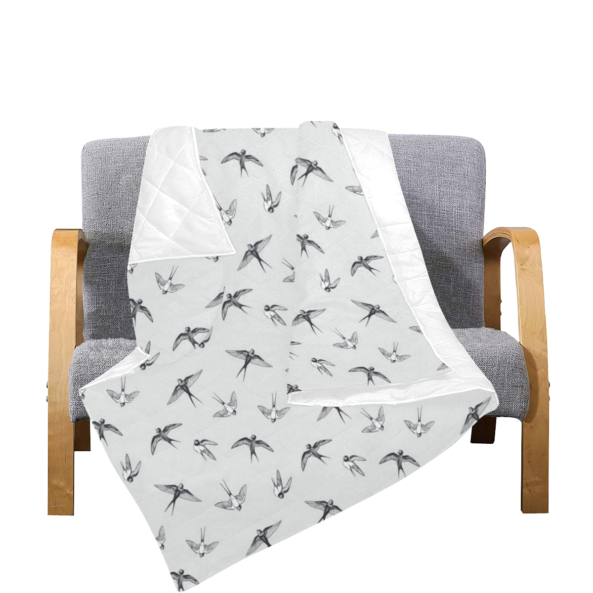 Swallow Bird Pattern Print Design 04 Premium Quilt