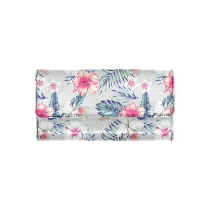 Hibiscus Print Women's Trifold Wallet