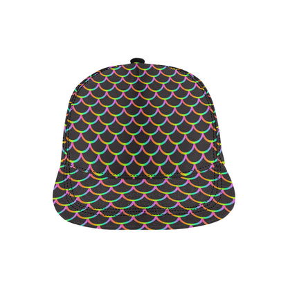 Mermaid Tail Rainbow Design Print Snapback Cap