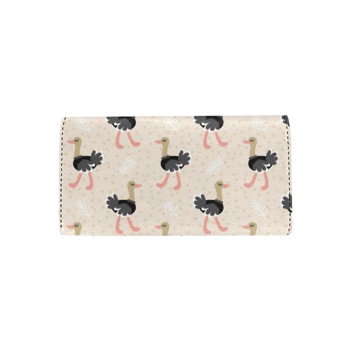 Ostrich Pattern Print Design 02 Women's Trifold Wallet