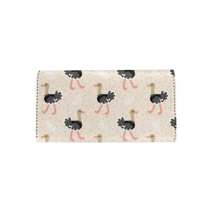 Ostrich Pattern Print Design 02 Women's Trifold Wallet