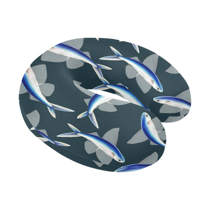 Flying Fish Pattern Print Design 04 U-Shaped Travel Neck Pillow