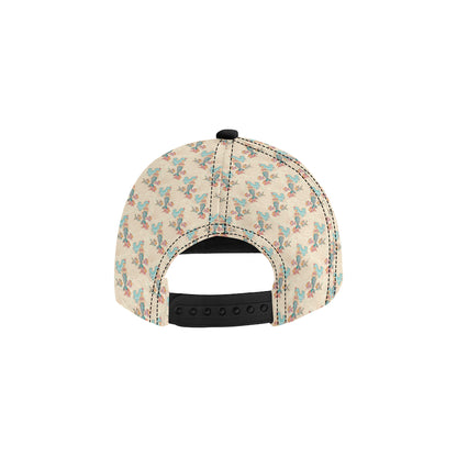 Mermaid Girl With Fish Design Print Snapback Cap