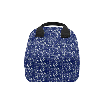 Music Note Blue Themed Print Insulated Lunch Bag