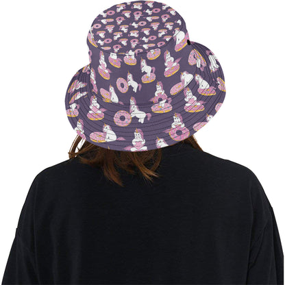 Donut Unicorn Pattern Print Design DN011 Unisex Bucket Hat
