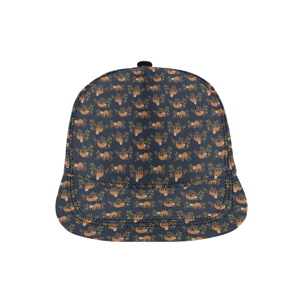 Sloth flower Design Themed Print Snapback Cap